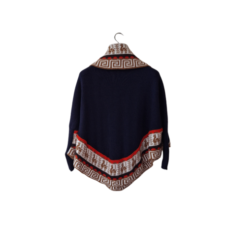 poncho met mouw blauw poncho met mouw blauw