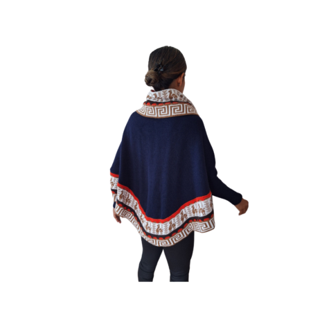 poncho met mouw blauw poncho met mouw blauw