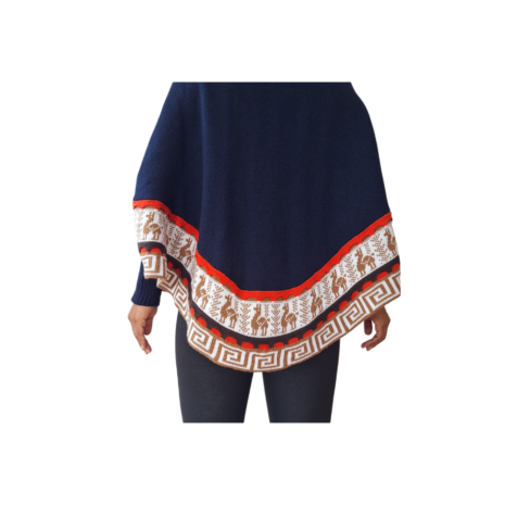 poncho met mouw blauw poncho met mouw blauw