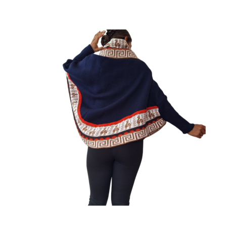 poncho met mouw blauw poncho met mouw blauw